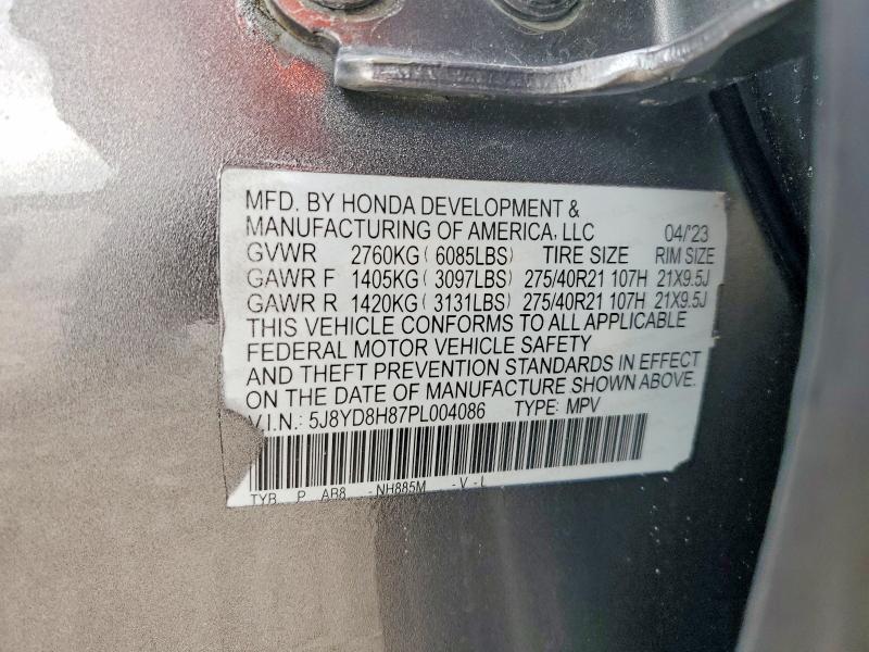 Aukcja sprzedaży 2023 Acura Mdx, vin: 5J8YD8H87PL004086, numer aukcji: 79542235