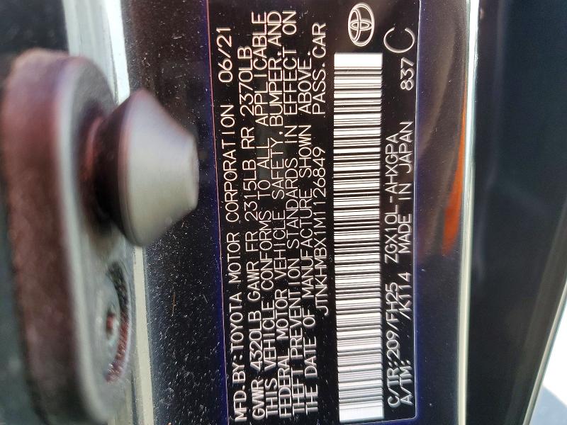 Продаж на аукціоні авто 2021 Toyota C-hr, vin: JTNKHMBX1M1126849, номер лоту: 47347416
