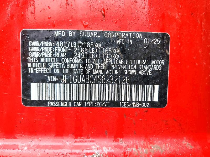 Aukcja sprzedaży 2025 Subaru Impreza, vin: JF1GUABC4S8232126, numer aukcji: 79618345