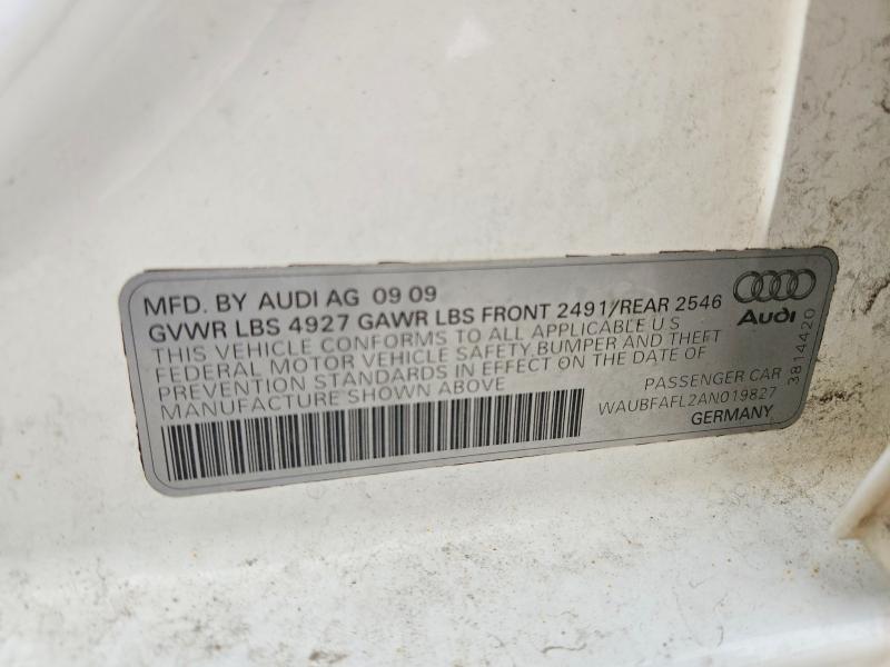 Продажа на аукционе авто 2010 Audi A4, vin: WAUBFAFL2AN019827, номер лота: 47752426