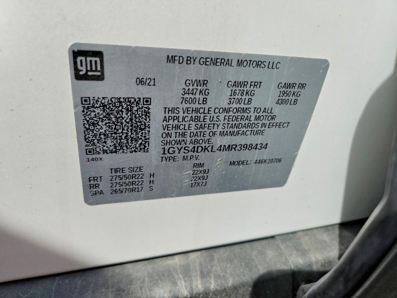 Продажа на аукционе авто 2021 Cadillac Escalade, vin: 1GYS4DKL4MR398434, номер лота: 48074966