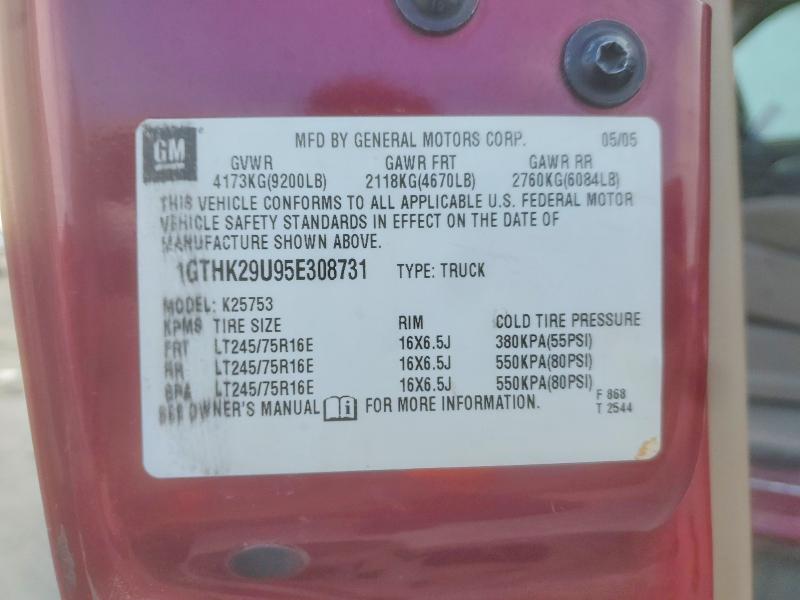 79829215 :رقم المزاد ، 1GTHK29U95E308731 vin ، 2005 Gmc Sierra مزاد بيع