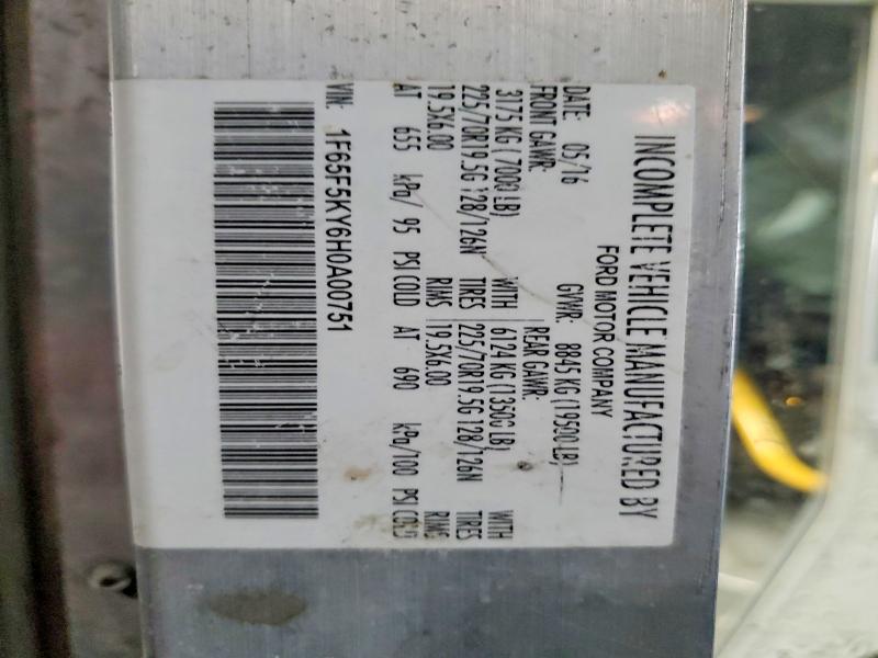 56378486 :رقم المزاد ، 1F65F5KY6H0A00751 vin ، 2017 Ford F59 مزاد بيع