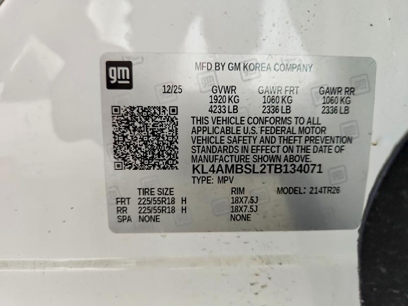 2026 Buick Encore Gx მანქანა იყიდება აუქციონზე, vin: KL4AMBSL2TB134071, აუქციონის ნომერი: 47293666