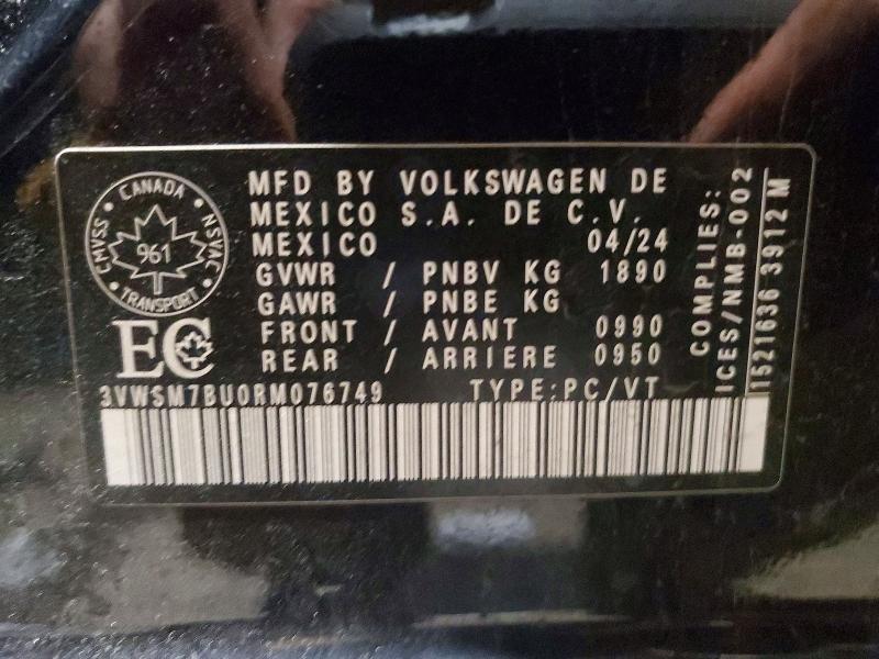 Aukcja sprzedaży 2024 Volkswagen Jetta, vin: 3VWSM7BU0RM076749, numer aukcji: 79939715