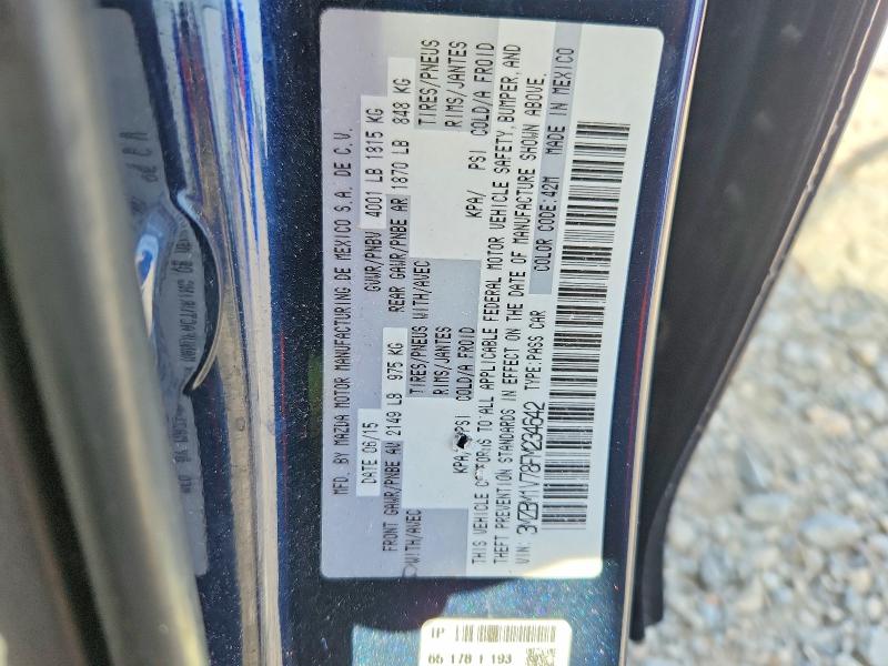 48121146 :رقم المزاد ، 3MZBM1V78FM234642 vin ، 2015 Mazda 3 مزاد بيع