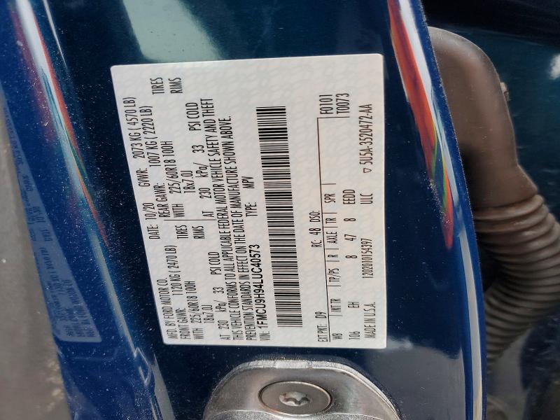 Aukcja sprzedaży 2020 Ford Escape, vin: 1FMCU9H94LUC40573, numer aukcji: 46111526