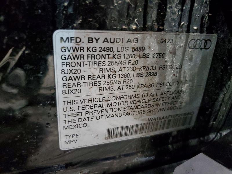 Продаж на аукціоні авто 2023 Audi Q5, vin: WA15AAFY6P2136843, номер лоту: 46996786