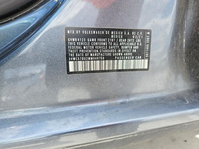Aukcja sprzedaży 2021 Volkswagen Jetta, vin: 3VWC57BU2MM046758, numer aukcji: 42050366