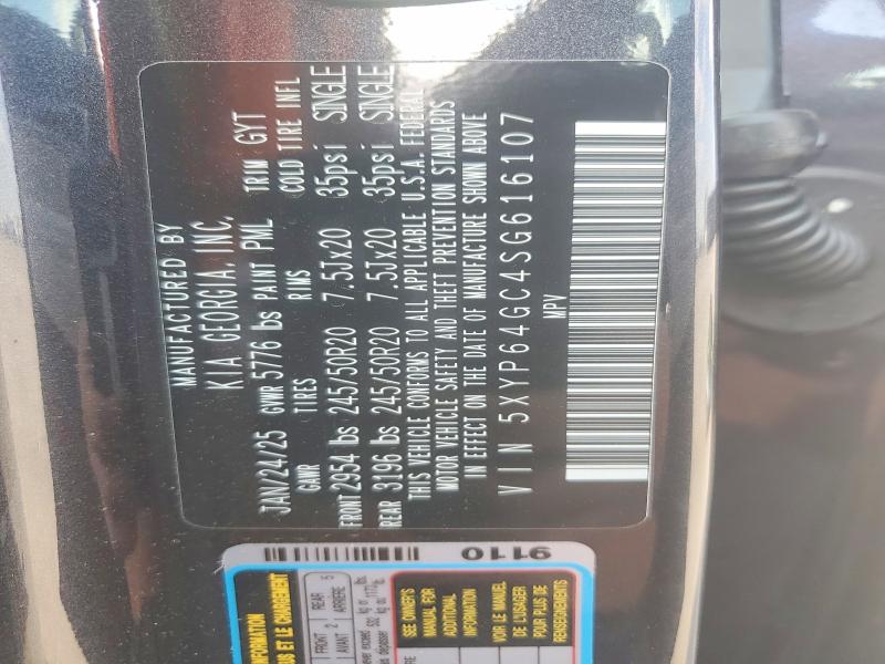 2025 Kia Telluride მანქანა იყიდება აუქციონზე, vin: 5XYP64GC4SG616107, აუქციონის ნომერი: 47389146