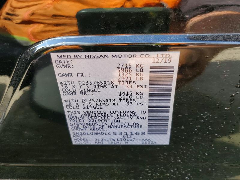 Aukcja sprzedaży 2020 Infiniti Qx60, vin: 5N1DL0MM0LC531168, numer aukcji: 79161955