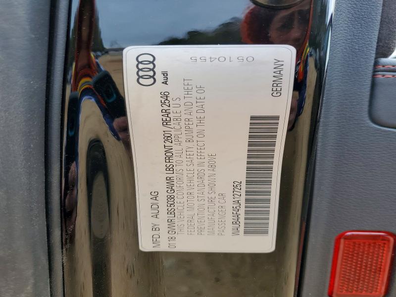 2018 Audi S4 მანქანა იყიდება აუქციონზე, vin: WAUB4AF45JA127252, აუქციონის ნომერი: 47450896