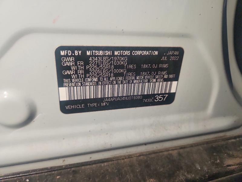 Продаж на аукціоні авто 2022 Mitsubishi Outlander Sport, vin: JA4APUAU4NU019380, номер лоту: 45665576