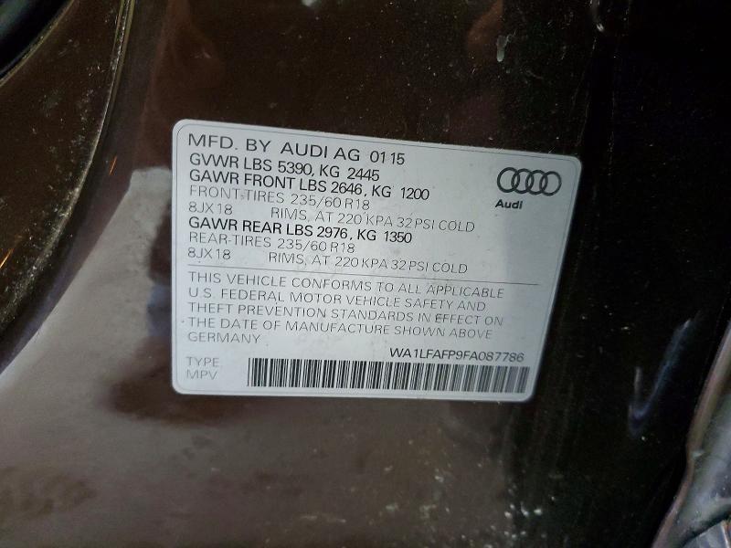 Aukcja sprzedaży 2015 Audi Q5, vin: WA1LFAFP9FA087786, numer aukcji: 46040446