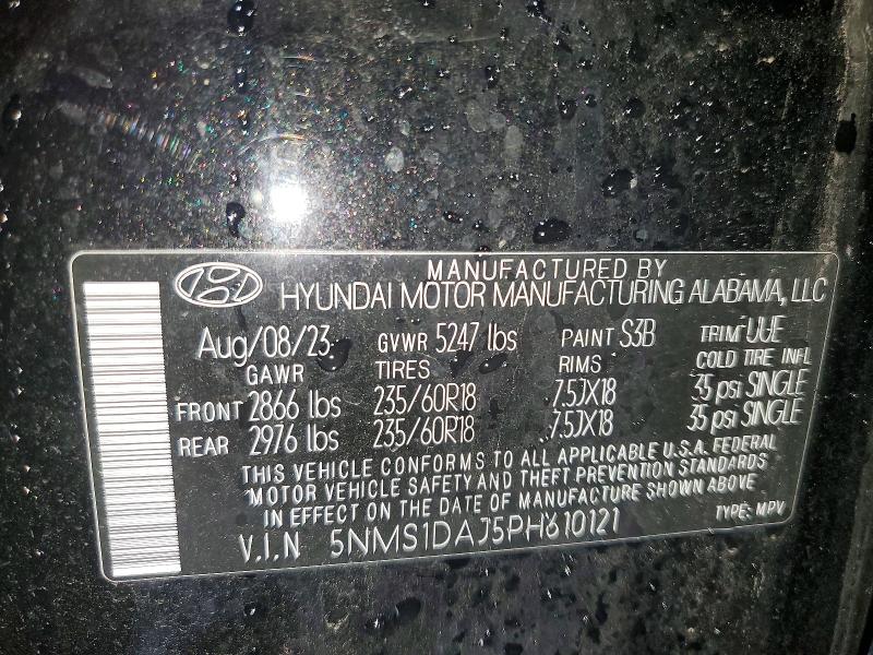 Продаж на аукціоні авто 2023 Hyundai Santa Fe, vin: 5NMS1DAJ5PH610121, номер лоту: 79520765