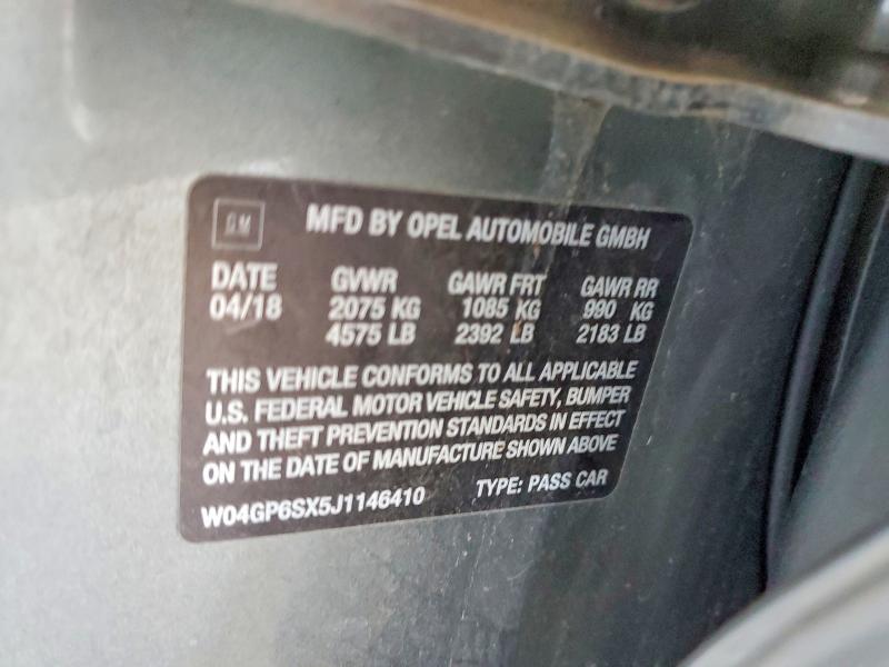 2018 Buick Regal მანქანა იყიდება აუქციონზე, vin: W04GP6SX5J1146410, აუქციონის ნომერი: 79799745