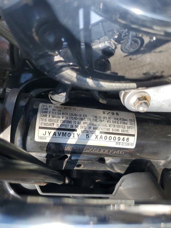 1999 Yamaha Xvs65 მანქანა იყიდება აუქციონზე, vin: JYAVM01Y5XA000946, აუქციონის ნომერი: 46924726