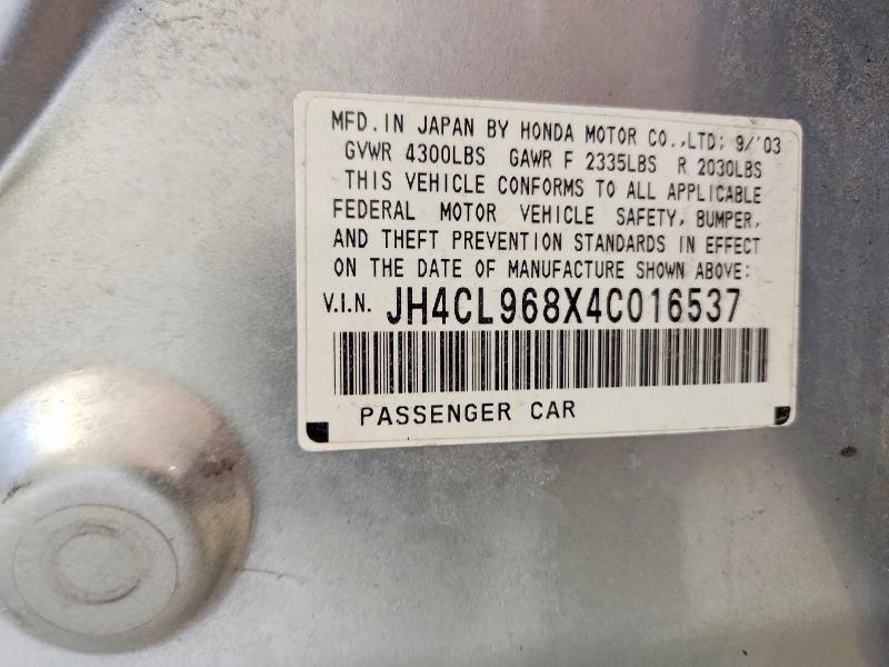 Продажа на аукционе авто 2004 Acura Tsx, vin: JH4CL968X4C016537, номер лота: 41900536