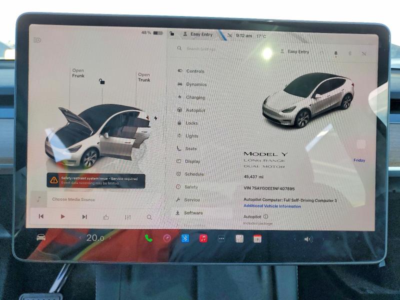 Aukcja sprzedaży 2022 Tesla Model Y, vin: 7SAYGDEE1NF407895, numer aukcji: 79437915
