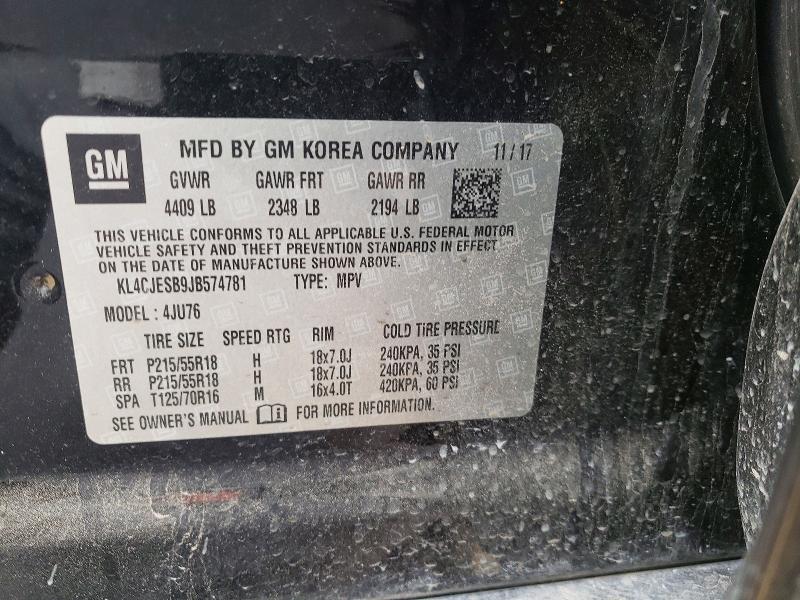 Продаж на аукціоні авто 2018 Buick Encore, vin: KL4CJESB9JB574781, номер лоту: 41937786