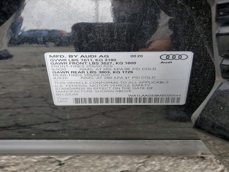 Продажа на аукционе авто 2021 Audi E-tron, vin: WA1LAAGE8MB000544, номер лота: 47939346