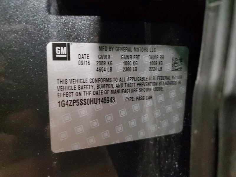 2017 Buick Lacrosse მანქანა იყიდება აუქციონზე, vin: 1G4ZP5SS0HU145943, აუქციონის ნომერი: 45805286