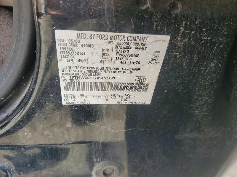 Продажа на аукционе авто 2000 Ford F250, vin: 3FTNW20F1YMA57143, номер лота: 47302286