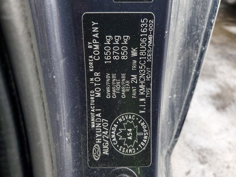 Aukcja sprzedaży 2008 Hyundai Accent, vin: KMHCN35C18U061635, numer aukcji: 41951226