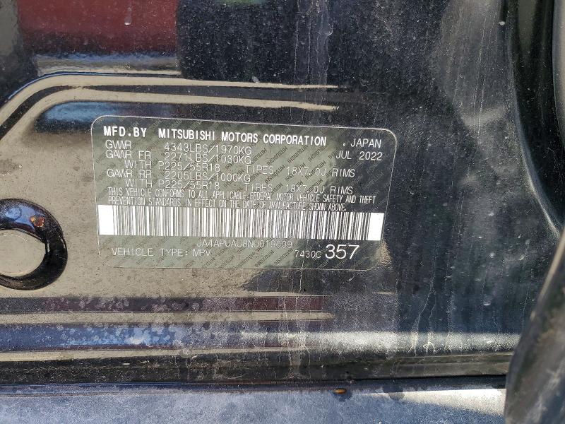 Auction sale of the 2022 Mitsubishi Outlander Sport, vin: JA4APUAU8NU019009, lot number: 41881076