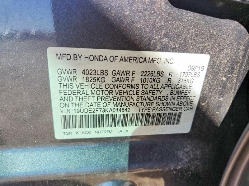 2019 Acura Ilx მანქანა იყიდება აუქციონზე, vin: 19UDE2F73KA014542, აუქციონის ნომერი: 47056876