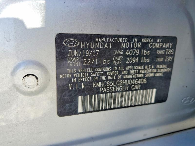 Aukcja sprzedaży 2017 Hyundai Ioniq Hybrid, vin: KMHC85LC2HU046406, numer aukcji: 79601655