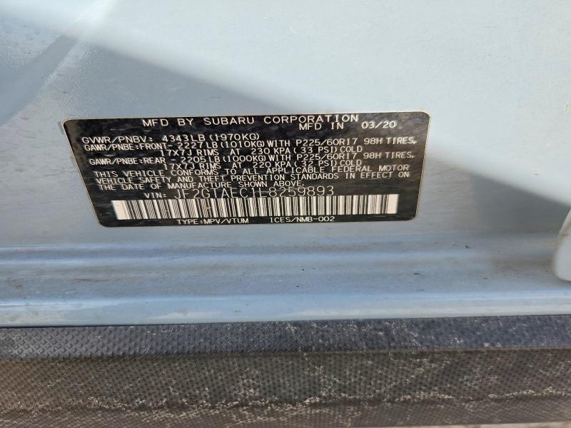 Продаж на аукціоні авто 2020 Subaru Crosstrek, vin: JF2GTAEC1L8259893, номер лоту: 47166666