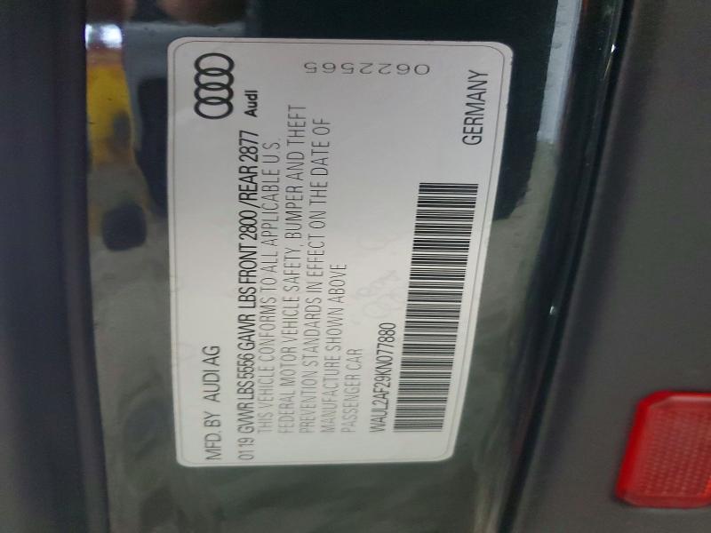 Aukcja sprzedaży 2019 Audi A6, vin: WAUL2AF29KN077880, numer aukcji: 45925156