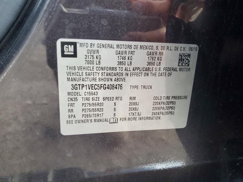 46226886 :رقم المزاد ، 3GTP1VEC5FG408476 vin ، 2015 Gmc Sierra مزاد بيع