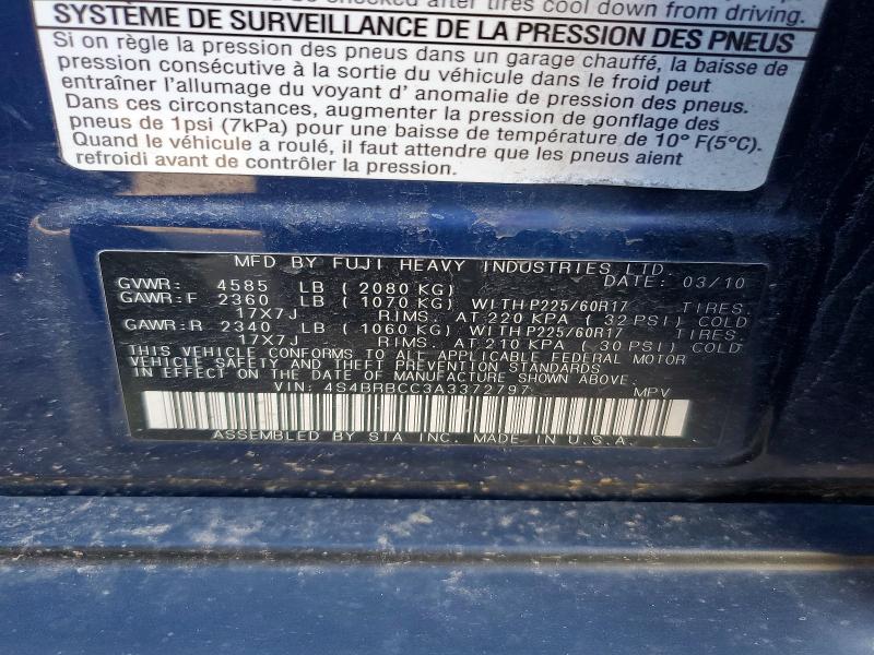 Продаж на аукціоні авто 2010 Subaru Outback, vin: 4S4BRBCC3A3372797, номер лоту: 46677446