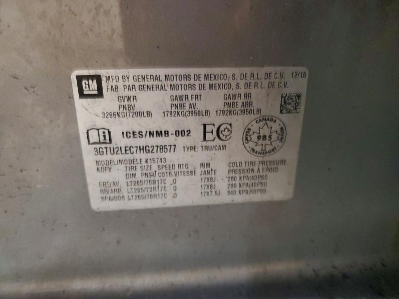 45446396 :رقم المزاد ، 3GTU2LEC7HG278577 vin ، 2017 Gmc Sierra مزاد بيع
