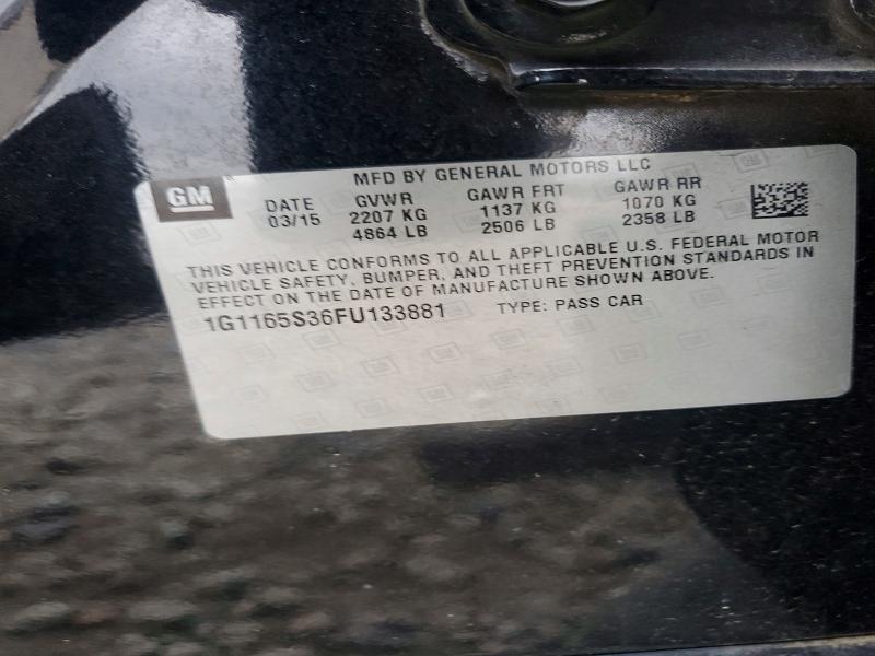 Продаж на аукціоні авто 2015 Chevrolet Impala, vin: 1G1165S36FU133881, номер лоту: 47964266