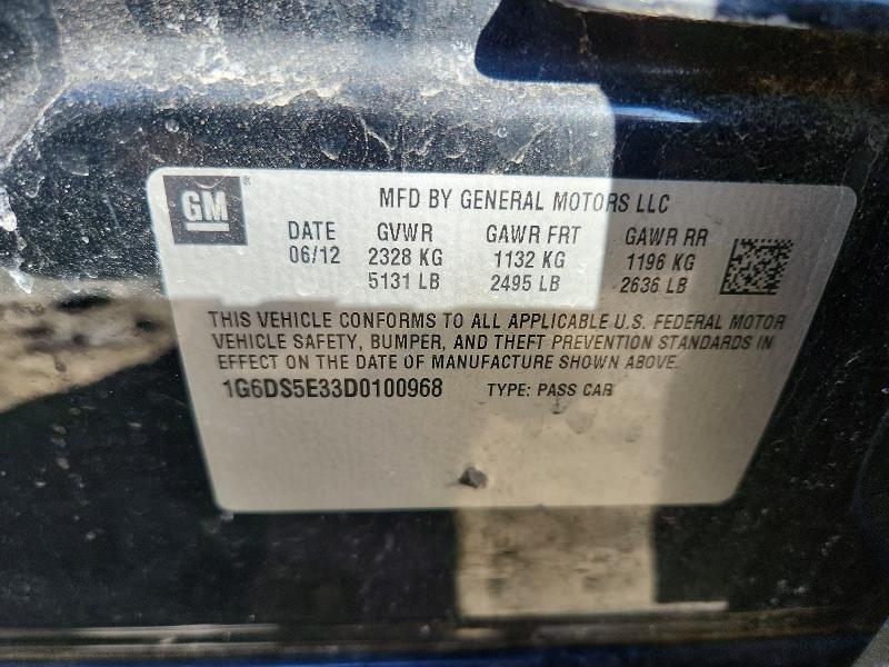 79461915 :رقم المزاد ، 1G6DS5E33D0100968 vin ، 2013 Cadillac Cts مزاد بيع