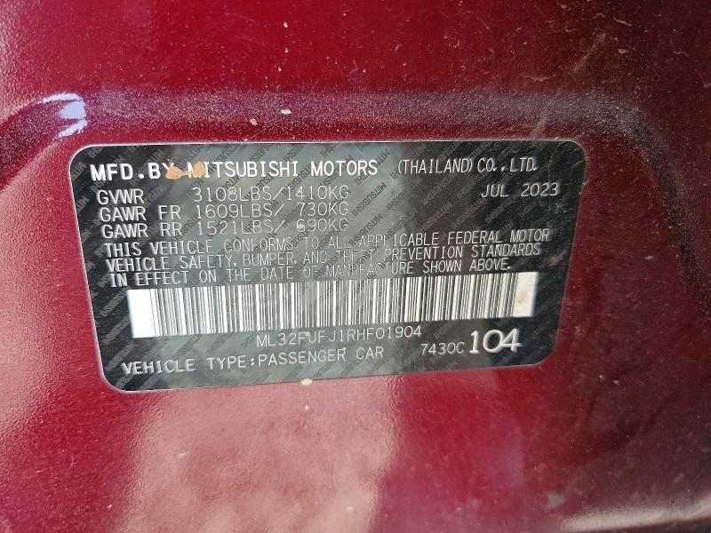 Продаж на аукціоні авто 2024 Mitsubishi Mirage, vin: ML32FUFJ1RHF01904, номер лоту: 46859326