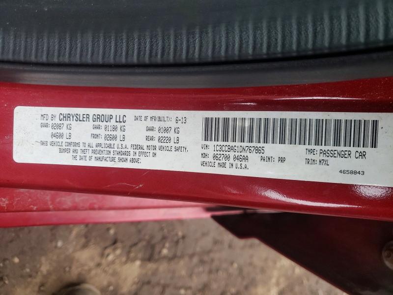 2013 Chrysler 200 მანქანა იყიდება აუქციონზე, vin: 1C3CCBAG1DN767865, აუქციონის ნომერი: 46883276