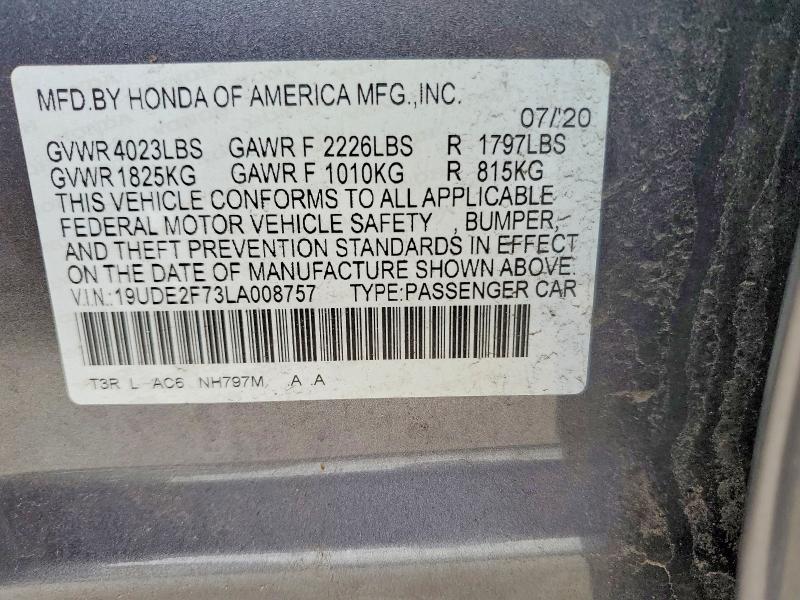 Aukcja sprzedaży 2020 Acura Ilx, vin: 19UDE2F73LA008757, numer aukcji: 46990926