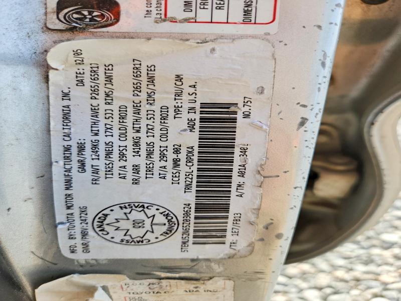 2005 Toyota Tacoma მანქანა იყიდება აუქციონზე, vin: 5TEMU52N65Z030624, აუქციონის ნომერი: 47953736