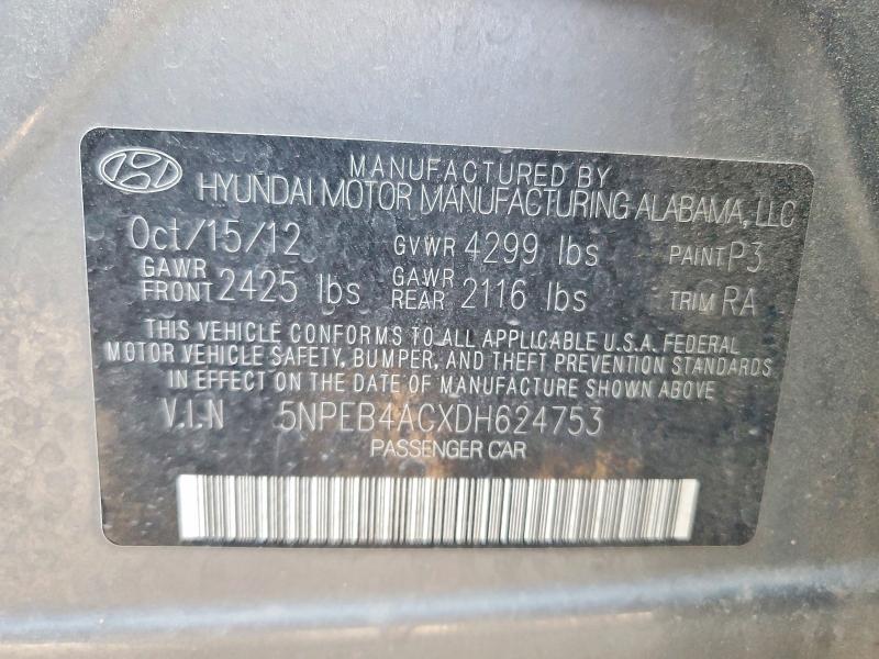 Продажа на аукционе авто 2013 Hyundai Sonata, vin: 5NPEB4ACXDH624753, номер лота: 45823366