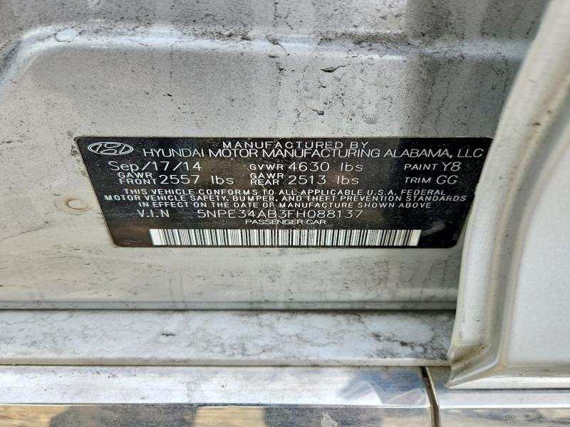 2015 Hyundai Sonata მანქანა იყიდება აუქციონზე, vin: 5NPE34AB3FH088137, აუქციონის ნომერი: 41971636