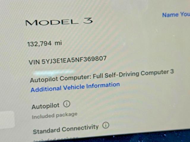 Продаж на аукціоні авто 2022 Tesla Model 3, vin: 5YJ3E1EA5NF369807, номер лоту: 45873406