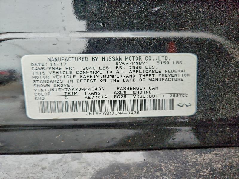 41771086 :رقم المزاد ، JN1EV7AR7JM440436 vin ، 2018 Infiniti Q50 مزاد بيع
