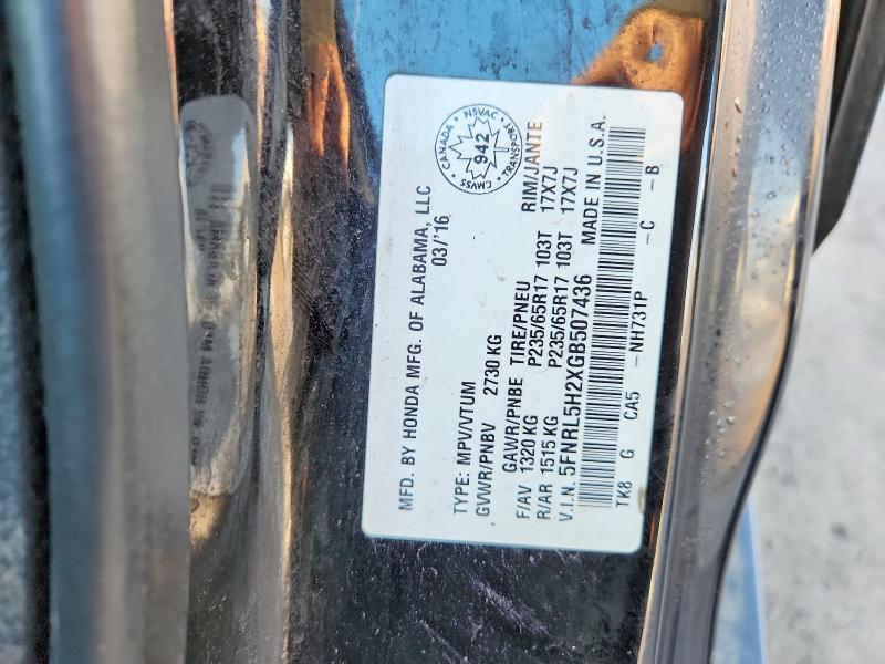 Продажа на аукционе авто 2016 Honda Odyssey, vin: 5FNRL5H2XGB507436, номер лота: 79230115