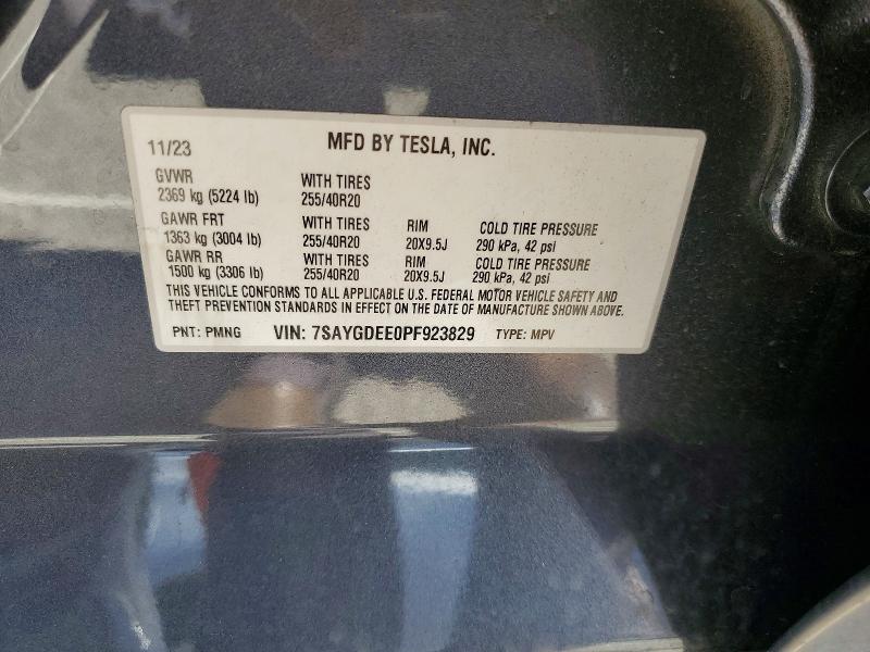 Продажа на аукционе авто 2023 Tesla Model Y, vin: 7SAYGDEE0PF923829, номер лота: 47969756