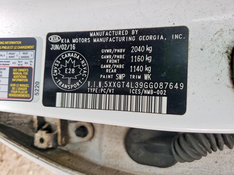 Продаж на аукціоні авто 2016 Kia Optima, vin: 5XXGT4L39GG087649, номер лоту: 78596575