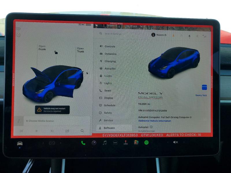 41914036 :رقم المزاد ، 5YJYGDEFXLF013959 vin ، 2020 Tesla Model Y مزاد بيع